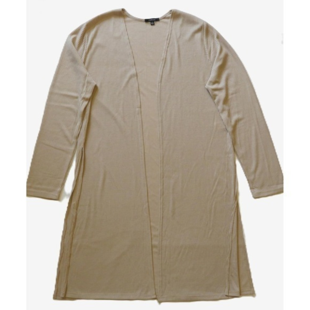 NWOT 3X Ambiance Plus Size‎ Longline Ribbed Open Front Cardigan